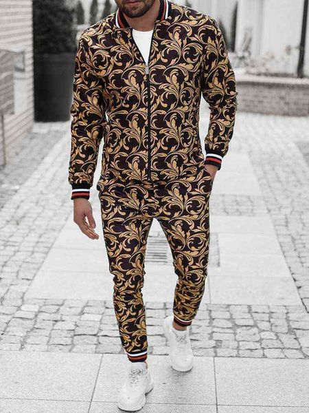 

men's tracksuits checkered men clothes 2 pieces sets tracksuit men's jackets pants suit sportwear gentlemen plaid sports suit tenj, Gray