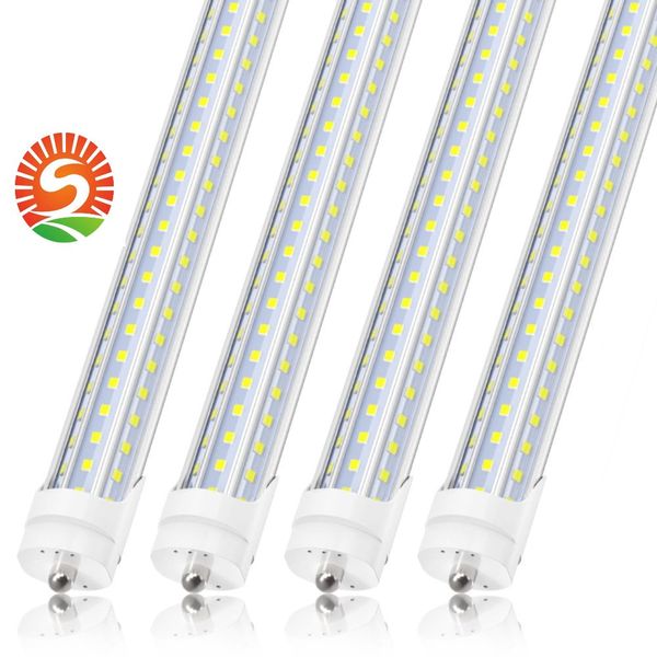 

us stock 8ft led tube light bulbs single pin fa8 base d shape 120w 6000k