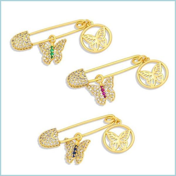 

charms charms ocesrio mtifunctional brass gold plated butterfly for brooch zirconia diy jewelry making supplies chma077 drop delivery dhgpq, Bronze;silver