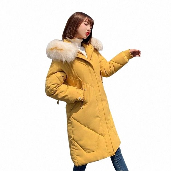

women's trench coats long winter jacket women big fur hooded outwear parkas female thick warm ladies coat parka mujer h2ch#, Tan;black