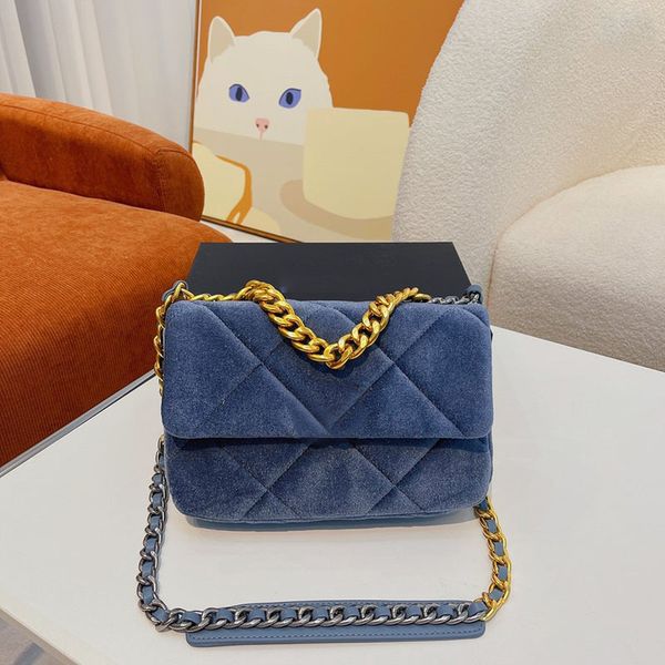 

women vintage velour designer shoulder bag luxury diamond lattice quilted large capacity thick chain classic flap handbag fashion shopping c