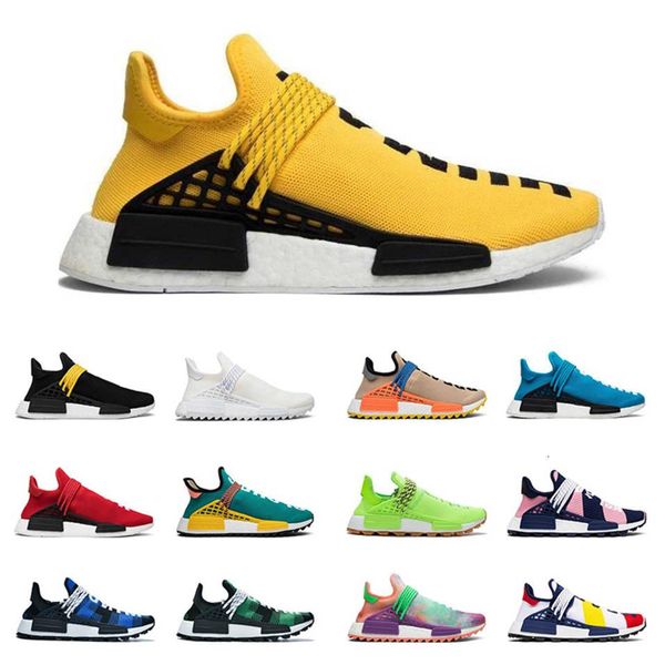 

human race hu trail pharrell williams x nerd men outdoor shoes black white yellow blue grey cream solar pack sports sneaker eur 36-47298y