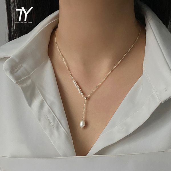 

classic baroque pearl pendant short necklace for woman fashion jewelry natural clavicle gilr luxury chain, Silver