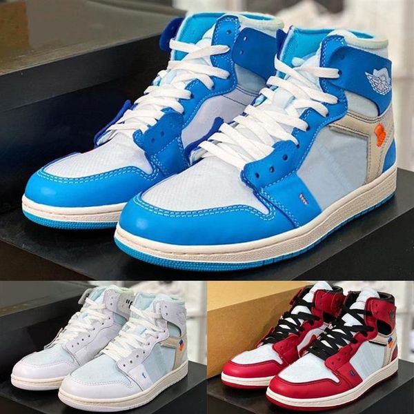 

1s high og shoes off joint designed unc chicago 1 mens basketball jumpman sports red blue white north carolina chaussures trainers snea248i, Black