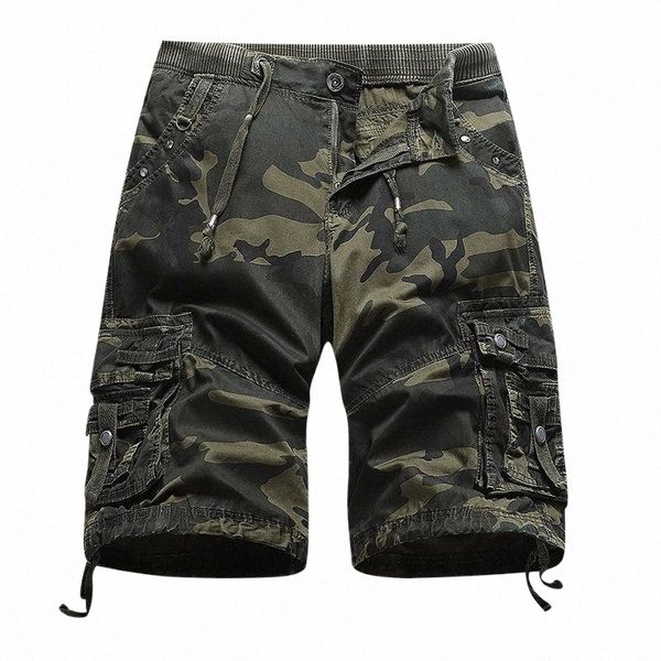 

men's shorts cargo men 2022 summer camouflage cotton casual short pants brand clothing comfortable camo k49e#, White;black