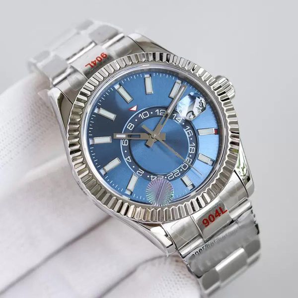 

mens watch automatic mechanical watch sapphire busins wristwatch waterproof 904l stainls steel 42mm montre de luxe, Slivery;brown