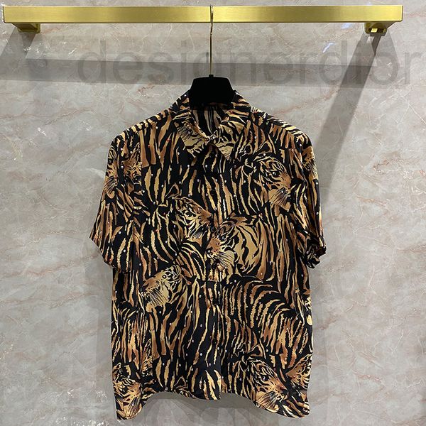 

women's vests designer heavy industry drilling tiger print silk short sleeved shirt summer 2022 new full south oil design a5ym, Black;white