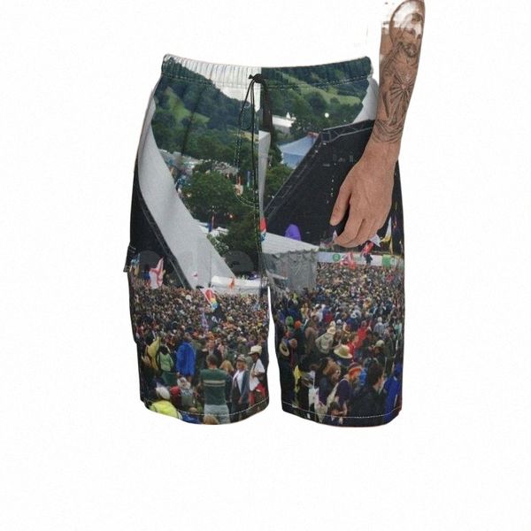 

men's shorts glastonbury festival beach men pants swimwear music festivalsmen's g150#, White;black