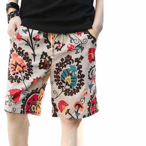 

men's shorts men streetwear hippie floral beach elastic waist summer loose straight hawaiian casual short pantsmen's w1ba#, White;black