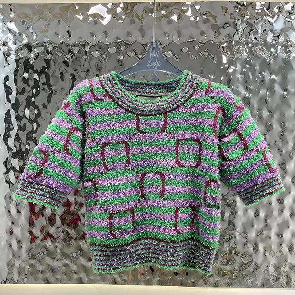 

women's knits & tees classy stripe sweaters women wool hoodies spring fall pullover green jumper trendy letter jacquard female shirts, White