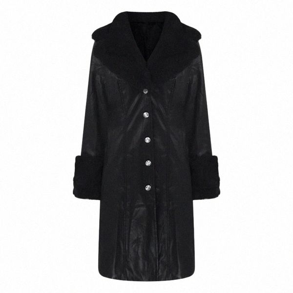 

women's trench coats women casual coat winter overcoat buttons long sleeve faux leather jacket warm outwears u2xu#, Tan;black