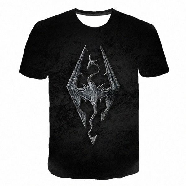 

men's t-shirts the elder scrolls v skyrim 3d print t-shirt game men women fashion o-neck short sleeve t shirts hip hop streetwear tees, White;black