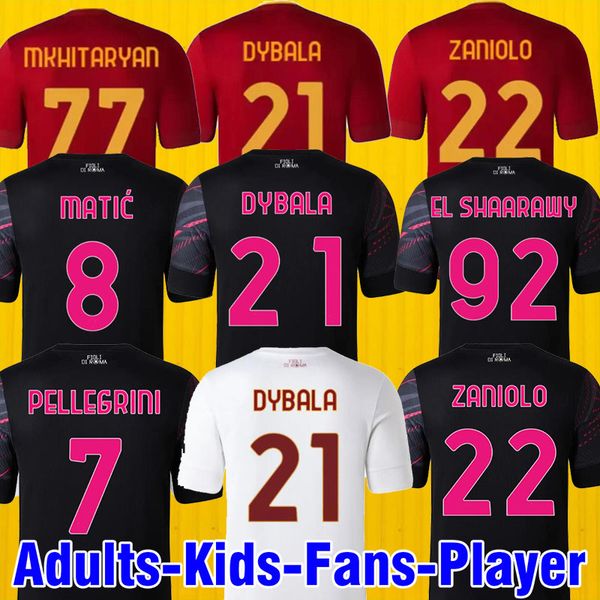 

22 23 roma soccer jerseys club dybala home celik pellegrini abraham 2022 2023 mancini kumbulla men kids kit football el shaarawy uniform 200, Black;yellow