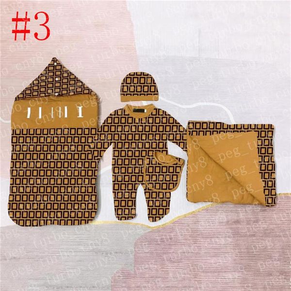 

designer baby rompers hats bibs blankets 5pcs sets long sleeve soft kids onesies 60j, Blue