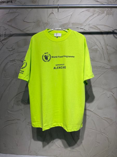 

men's t-shirts the correct version of balencaigass b family world food charity co branded printing couple's round neck short sleev, White;black