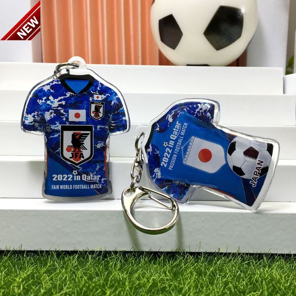 

world cup keychain 2022 qatar 32 france korea and japan football shirt small souvenir pendantfactory online exports meet the needs of fans, Slivery;golden