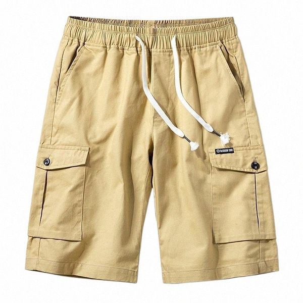 

men's shorts summer casual men solid color loose cargo drawstring multi-pockets short pants mens bottoms streetwearmen's r7g6#, White;black