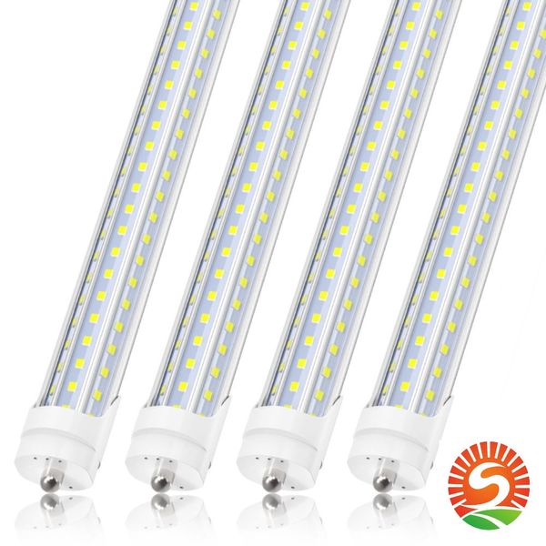 

us stock 8ft led tube light bulbs single pin fa8 base d shape 120w 6000k