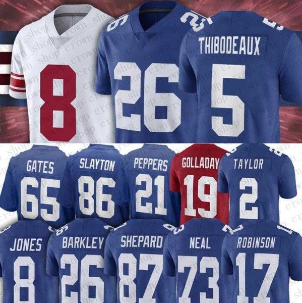 

5 kayvon thibodeaux evan neal football jersey tees saquon barkley daniel jones kenny golladay ojulari andrew thomas mckinney lawrence taylor, Black