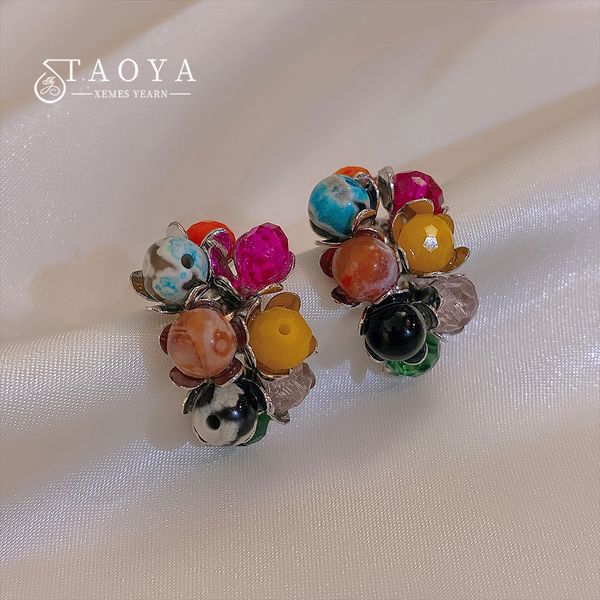 

vintage literary records flower shaped earrings 2022 new elegant fashion accessories party for women's sweet jewelry earrings, Golden;silver