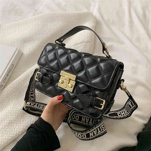 

59% off shoulder bags on sell designer high sense handbag female trend version versatile simple rhombic lattice embroidered belt messenger