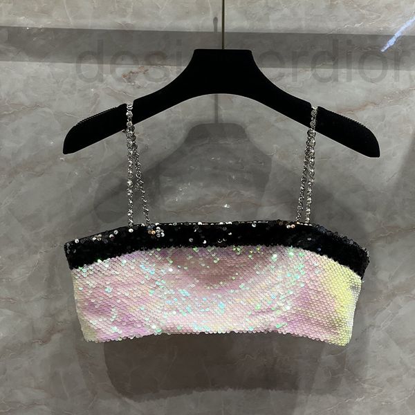 

women's tanks & camis designer small fragrant pink beads inlaid with diamond chainsling for women's summer 2022 new style inside a, White