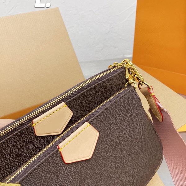 

2023 brown flower bags designer shoulder handbags 3-in-one luxury women crossbody bag brands replica mahjong handbag leather fashion tote ba