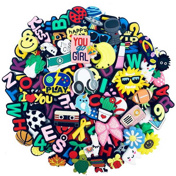 

shoe parts accessories pvc different shaped charms including letters numbers for clog bracelet decoration holiday par zcroccharmstore amnp2, White;pink