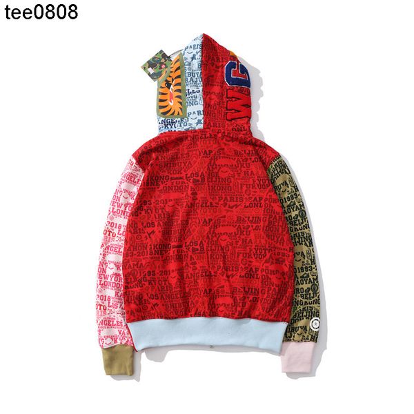 

men's boys and girls hoodies sweatshirts 3d printing new fashion apes shark head anniversary limited sweater camouflage multi-layer spl, Black