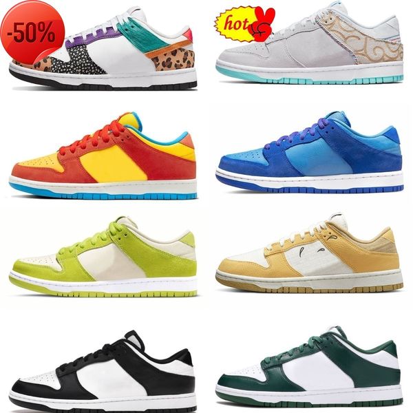 

2022 designers sb casual sports shoes animal dunkes paisley unc blue raspberry women men trainers union low bart simpson green barber shop, Black