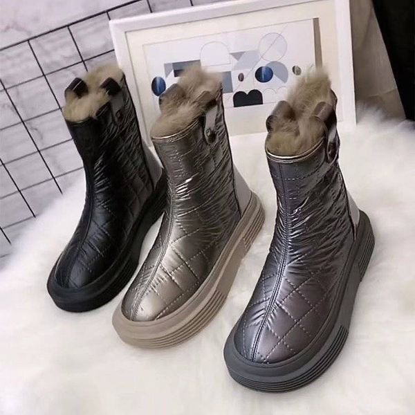 

snow boots women fashion new winter cashmere thickening non-slip warm cotton shoes manufacturers direct sales, Black