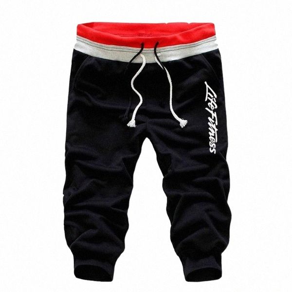 

men's shorts men sport jogging cropped trousers life fitness running pants joggers basketball sweatpants slim fit bodybuilding trousers, White;black