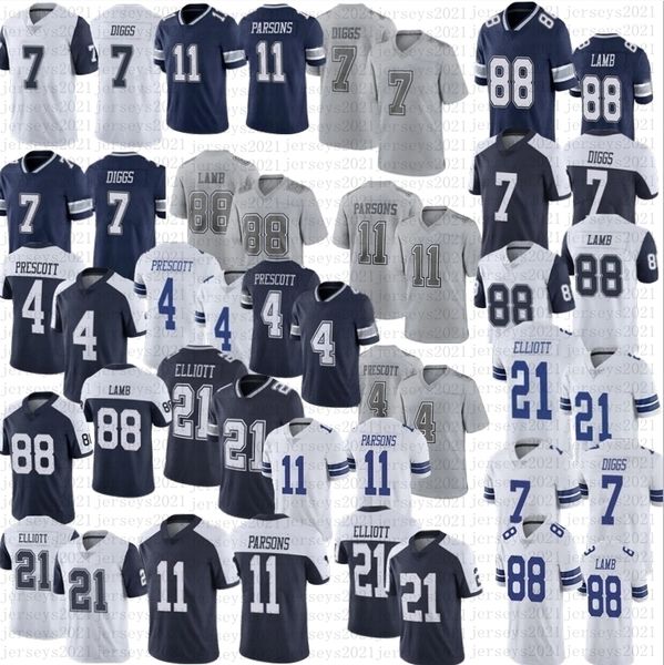 

men women youth trevon diggs ceedee lamb football cowboyes micah parsons dak prescott ezekiel elliott jersey stitched, Black;red