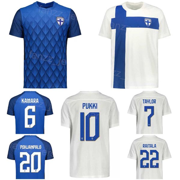 

national team 22-23 finland soccer pukki soccer jerseys 20 pohjanpalo kallman ivanov kamara lod schuller hradecky vaisanen jensen alho nissi, Black;yellow