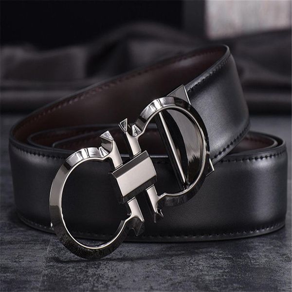 

whole fashion large buckle mens belts designer men smooth buckle belt luxury belt 290n, Black;brown