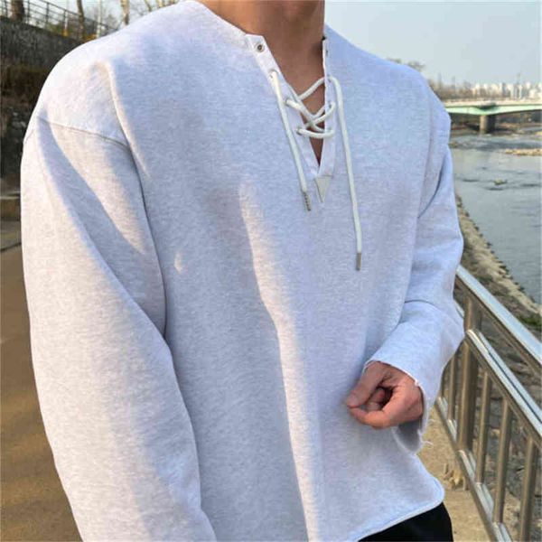 

men's hoodies sweatshirts new long sleeve t shirt for men autumn fashion cotton solid color t-shirts cozy streetwear men's t-shirt, Black