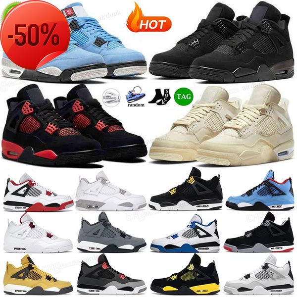 

boots men women 4 4s basketball shoes jumpman red thunder sail black cat white oreo pure money infrared military metallic purple cool grey s