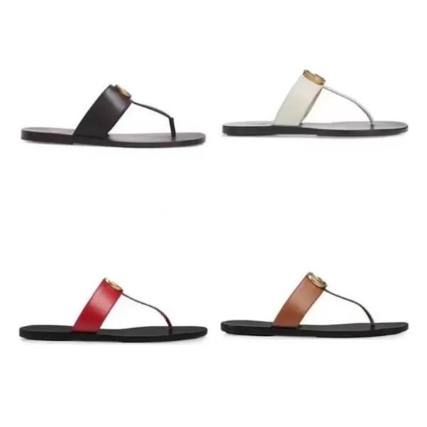 

designer slides summer sandals fashion men beach indoor flat flip flops luxury leather lady women shoes ladies slippers size 35-45231e261r, Black