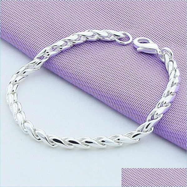 

link chain 925 sterling sier bracelets snake chain screw fits european charms 20cm diy fashion jewelry women gift 1252 dhseller2010 dhtwc, Black