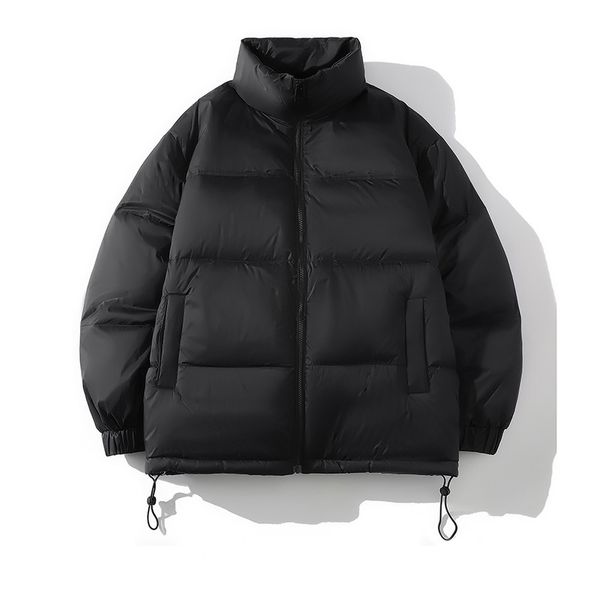 

mens winter outdoor sports down jacket solid color cold-proof warm and thick coats loose casual stand-up collar coat large size s-4xl men cl, Black