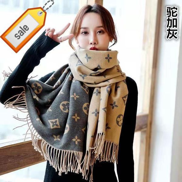 

luxury design scarf ensheng enclosed 2022 high end shawl classic four leaf grass pattern neck thickened warm new trend factory wholesale sto, Blue;gray