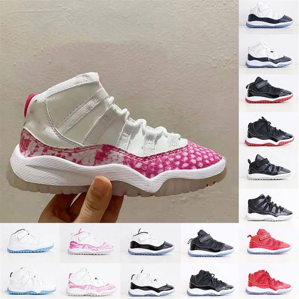 

2022 kids boots girls release authentic 11 high og cool grey baby boy basketball shoes medium gray white gamma blue real carbon fiber o224f, Black