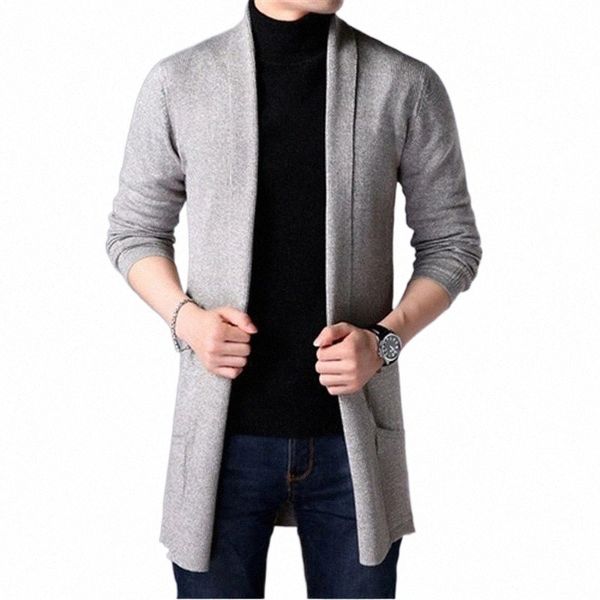 

men's sweaters sweater coats men fashion 2022 autumn slim long solid color knitted jacket casual cardigan r59k#, White;black