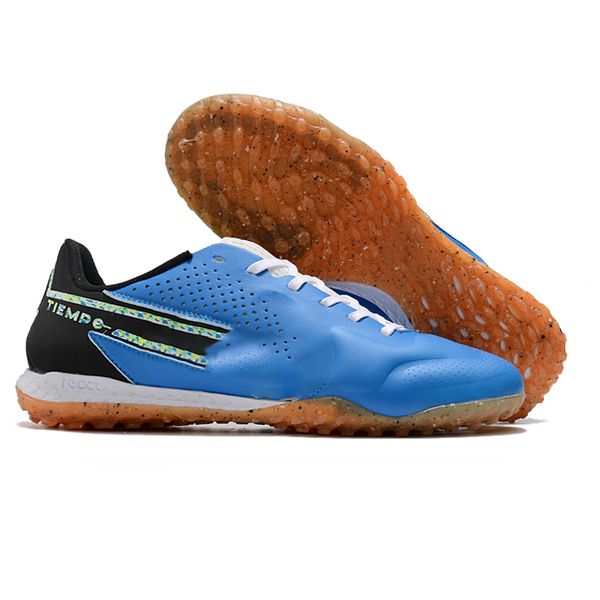 

football boots soccer shoes react tiempo legend 9 pro tf turf cleats football boots scarpe da calcio tacos de futbol f5oz, Black