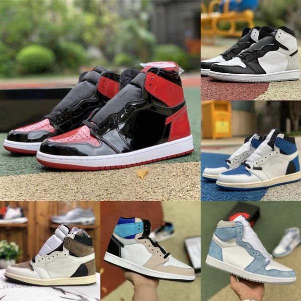 

jumpman 1 1s basketball shoes men women fragment stage haze dark marina patent unc university blue hyper royal dark mocha shadow 2 0 at1962, Black