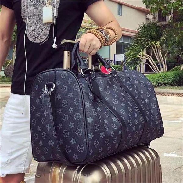 

duffel bags men sport outdoor packs designers fashion luggage bag women leather travel handbag man tote 55cm