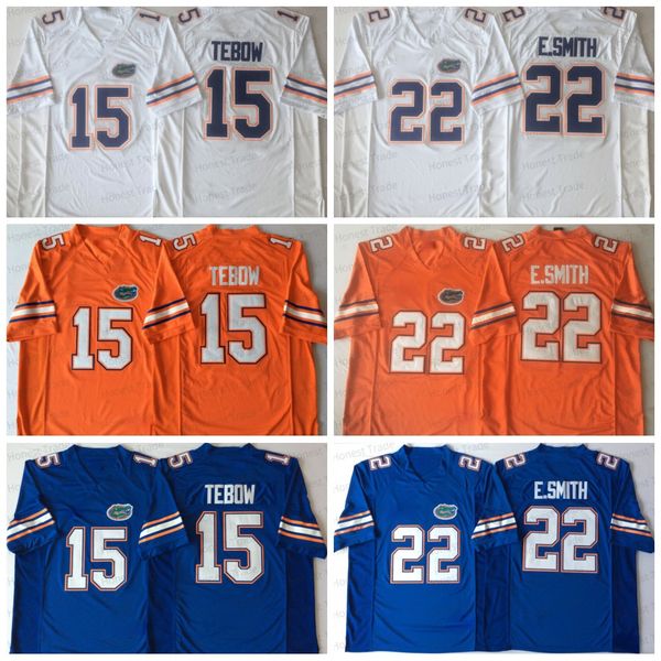 

ncaa 15 tim tebow football jersey florida gators college men 22 emmitt smith university blue orange white football stitched men's jerse, Black;red
