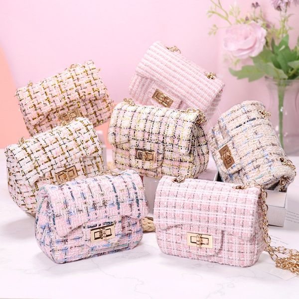 

children bag for girls princess coin purse fashion cotton linen messenger bag women mini shoulder bags, White