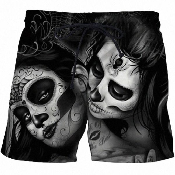 

men's shorts men's boys' casual beach pants 3d printed crown diamond skull funny black swimsuit quick drying pantsmen's, White;black