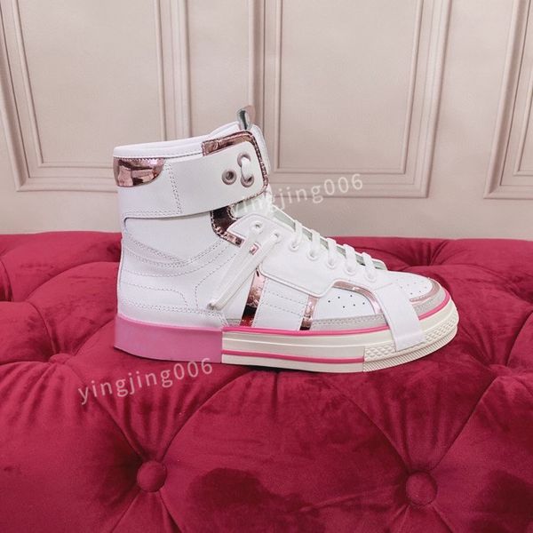 

2022 men women screener webbing sneakers 34-45 designer stripe shoes fashion dirty leather lace-up tennis shoe fabric low high canvas sports, Red;white